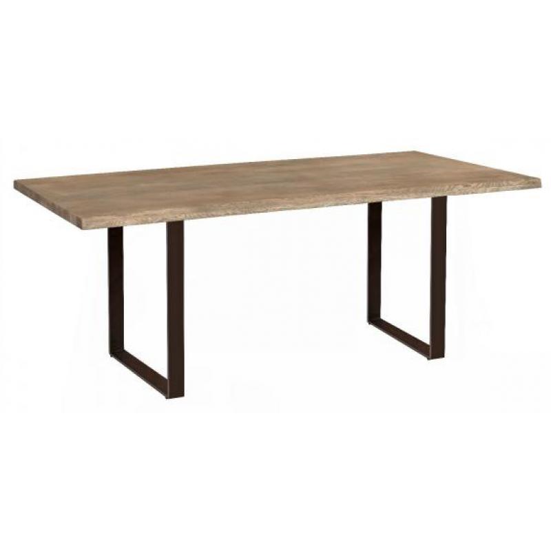 Kaprun 1.5m Grey Wash Solid Oak Dining Table - U Legs